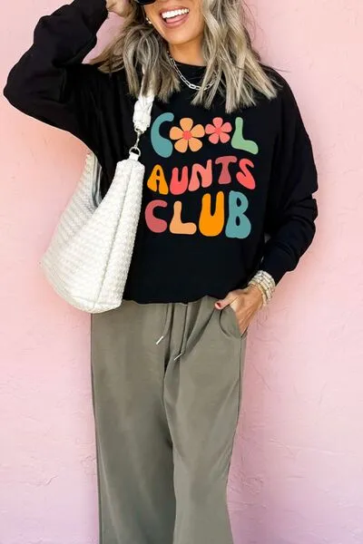 Letter Graphic Round Neck Long Sleeve Sweatshirt sold by Charming Charlie product image thumbnail 2