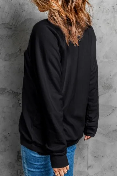 Letter Graphic Round Neck Long Sleeve Sweatshirt sold by Charming Charlie product image thumbnail 4