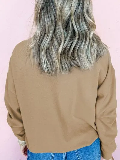 Embroidered Clover Pattern Round Neck Sweatshirt sold by Charming Charlie product image thumbnail 4