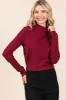 Mittoshop Mock Neck Rib Knit Long Sleeve Crop Top sold by Charming Charlie