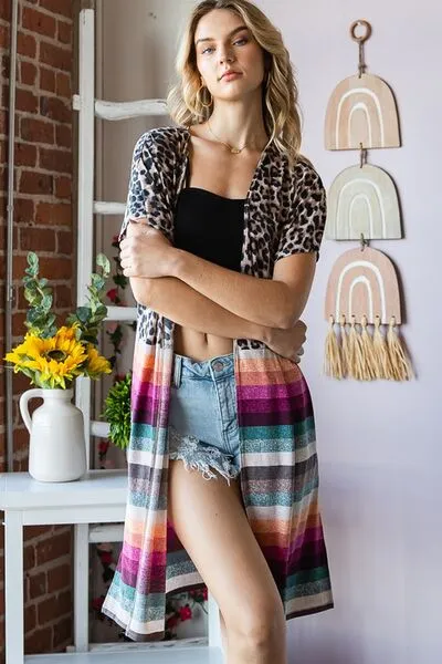 Heimish Full Size Animal Leopard and Stripe Open Cardigan Plus Size sold by Charming Charlie product image thumbnail 4