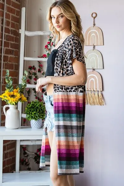 Heimish Full Size Animal Leopard and Stripe Open Cardigan Plus Size sold by Charming Charlie product image thumbnail 5