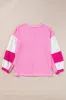 Lace Patchwork Sleeve Stitching V Neck Top sold by Charming Charlie