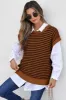 Striped Round Neck Sweater Vest sold by Charming Charlie