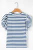 AMERICA Striped Round Neck Puff Sleeve Top sold by Charming Charlie