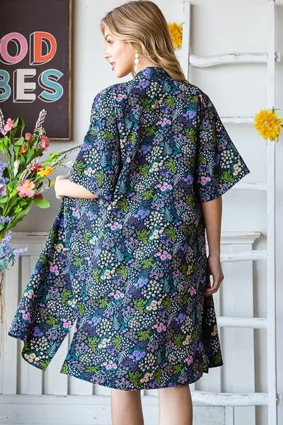 Heimish Full Size Half Sleeve Floral Open Cardigan Plus Size sold by Charming Charlie product image thumbnail 2