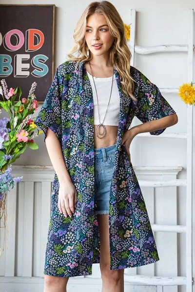 Heimish Full Size Half Sleeve Floral Open Cardigan Plus Size sold by Charming Charlie product image thumbnail 5