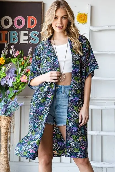 Heimish Full Size Half Sleeve Floral Open Cardigan Plus Size sold by Charming Charlie product image thumbnail 4