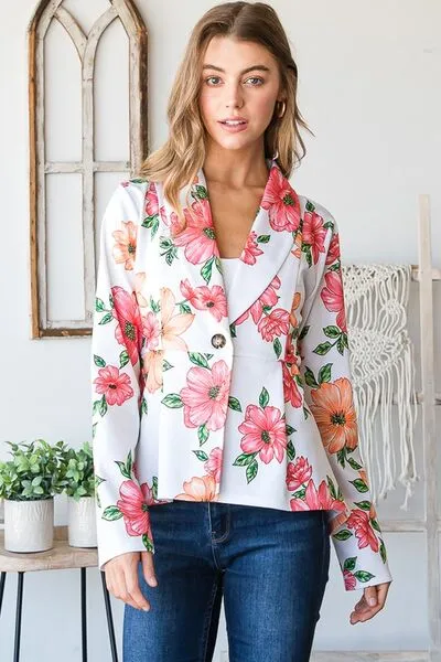 Heimish Full Size Multi Color Floral Blazers with Tunic Plus Size sold by Charming Charlie product image thumbnail 2
