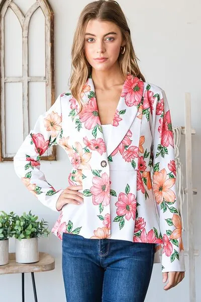 Heimish Full Size Multi Color Floral Blazers with Tunic Plus Size sold by Charming Charlie