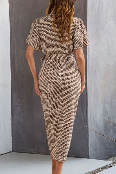 Devine Collared Neck Short Sleeve Midi Shirt Dress sold by Charming Charlie product image thumbnail 4