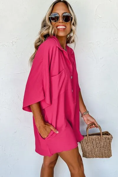 Half Button Collared Neck Romper sold by Charming Charlie product image thumbnail 3