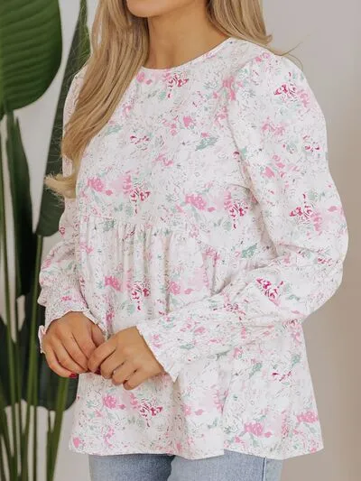 Printed Round Neck Long Sleeve Blouse sold by Charming Charlie product image thumbnail 4