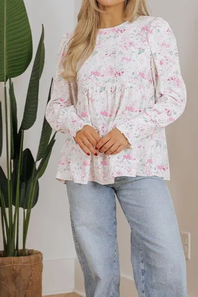 Printed Round Neck Long Sleeve Blouse sold by Charming Charlie product image thumbnail 5
