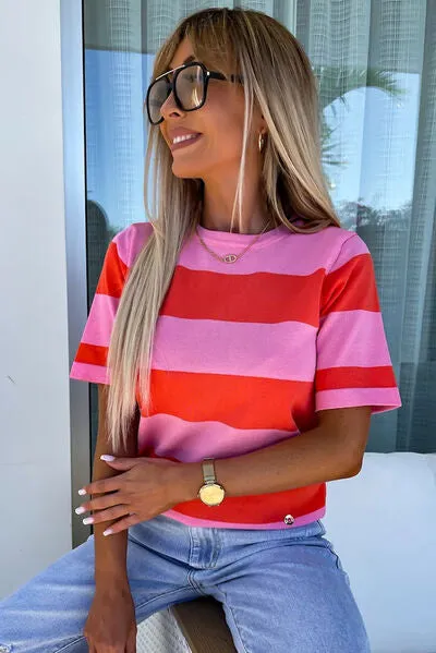 Color Block Round Neck Half Sleeve Top sold by Charming Charlie product image thumbnail 3
