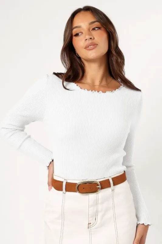Lettuce Edge Round Neck Long Sleeve T-Shirt sold by Charming Charlie