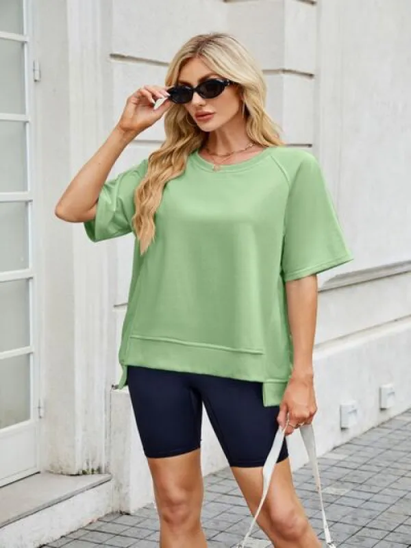 Round Neck Short Sleeve T-Shirt sold by Charming Charlie