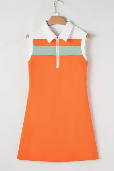 Quarter Zip Collared Neck Sleeveless Mini Dress sold by Charming Charlie product image thumbnail 5