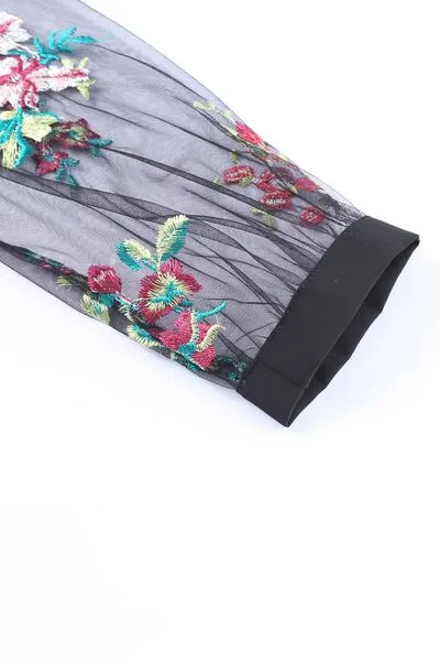 Floral Embroidered Sleeve Round Neck Blouse sold by Charming Charlie product image thumbnail 5