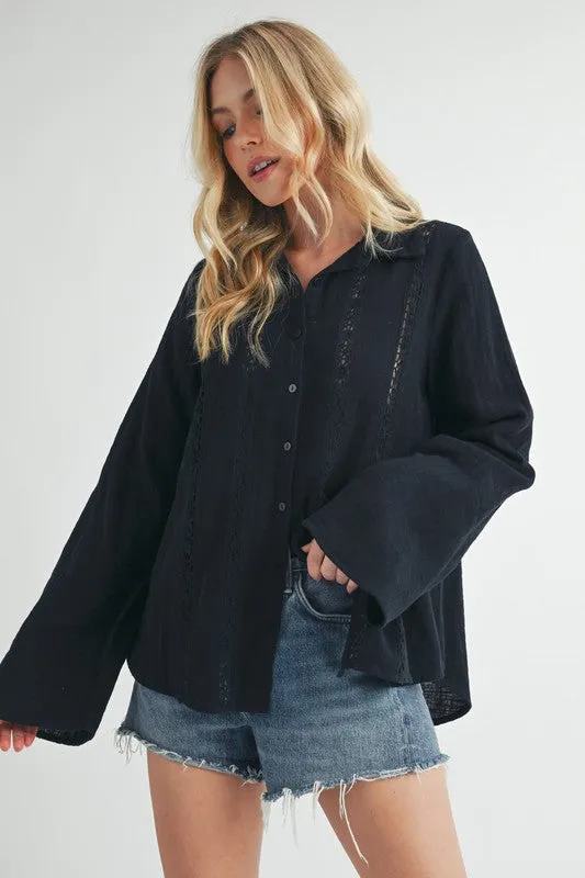 Mahlia Lace Shirt Blouse sold by Charming Charlie product image thumbnail 4