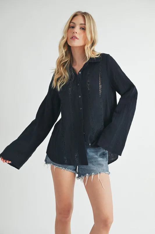 Mahlia Lace Shirt Blouse sold by Charming Charlie product image thumbnail 3