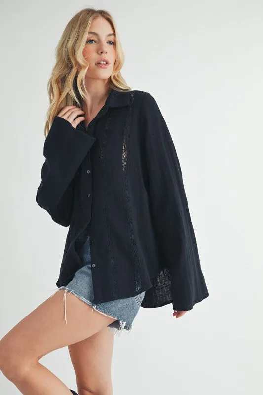 Mahlia Lace Shirt Blouse sold by Charming Charlie product image thumbnail 5
