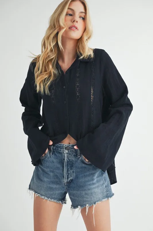 Mahlia Lace Shirt Blouse sold by Charming Charlie product image thumbnail 2