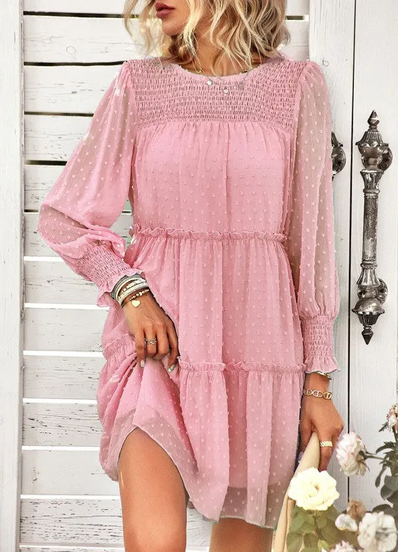 Swiss Dot Tiered Dress sold by Charming Charlie