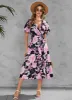 V-neck floral tiered midi dress sold by Charming Charlie