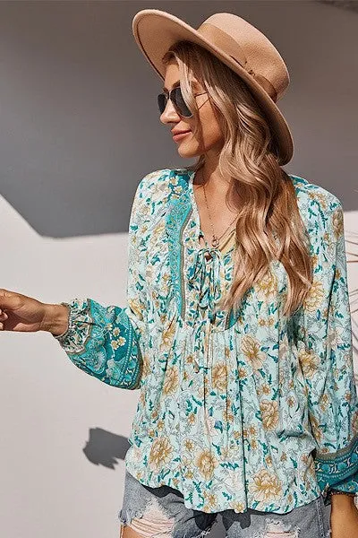 Floral blouse sold by Charming Charlie product image thumbnail 3