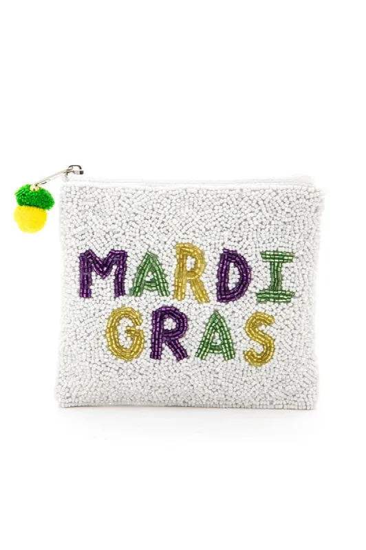 Mardi Gras Beaded Small Zip Pouch Wallet sold by Charming Charlie