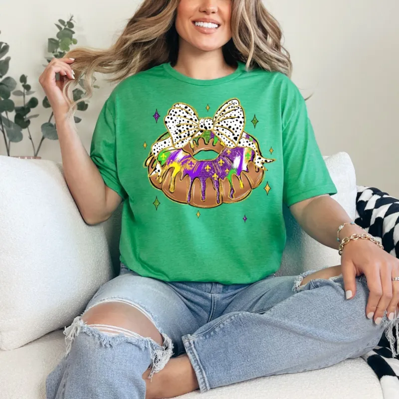 King Cake Bow Graphic Tee sold by Charming Charlie