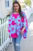 Follow Me Fuchsia Floral Asymmetrical Coverup Blouse sold by Charming Charlie