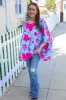 Follow Me Fuchsia Floral Asymmetrical Coverup Blouse sold by Charming Charlie
