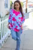 Follow Me Fuchsia Floral Asymmetrical Coverup Blouse sold by Charming Charlie