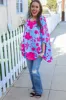 Follow Me Fuchsia Floral Asymmetrical Coverup Blouse sold by Charming Charlie