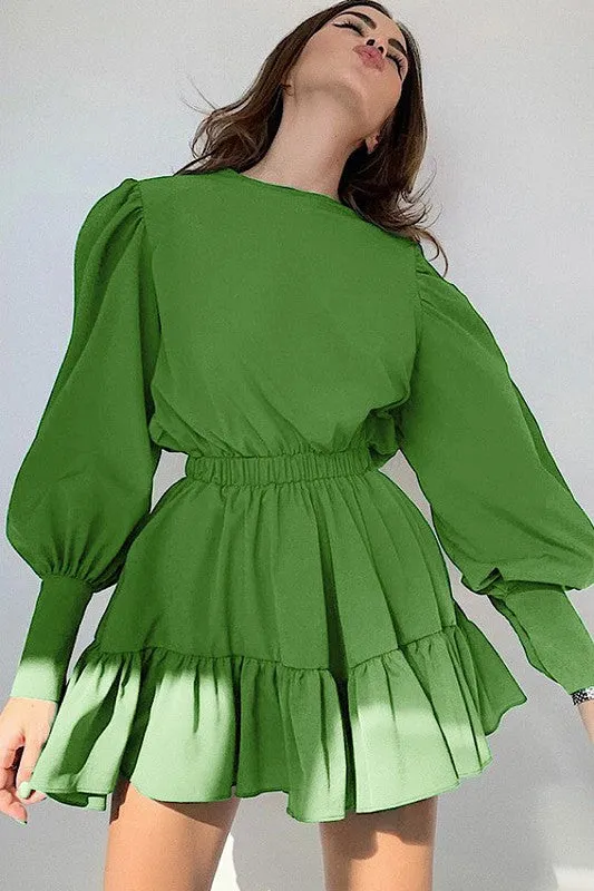Round Neck Lantern Sleeve Dress sold by Charming Charlie