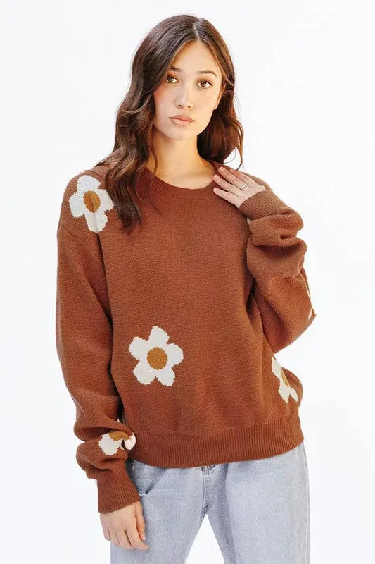 Flower sweater sold by Charming Charlie product image thumbnail 2