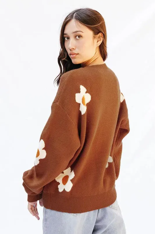 Flower sweater sold by Charming Charlie product image thumbnail 5