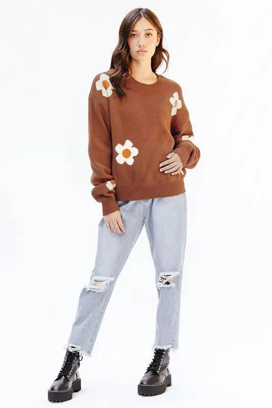 Flower sweater sold by Charming Charlie product image thumbnail 3