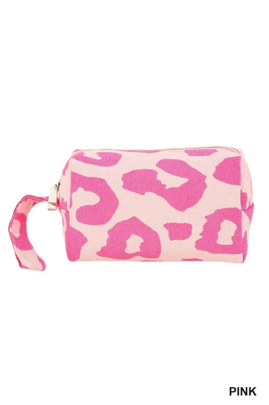 Canvas Pink & White Animal Print Travel Bag with Zipper sold by Charming Charlie