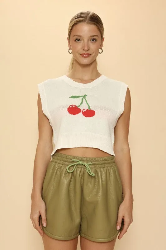Cherry knit tank sold by Charming Charlie