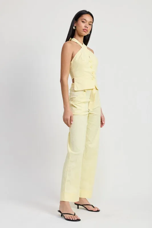 BELTED LINEN TROUSER PANT sold by Charming Charlie product image thumbnail 4