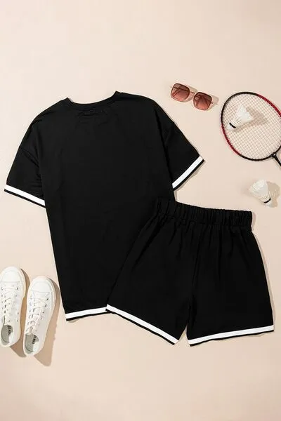 Contrast Trim Tee and Shorts Set sold by Charming Charlie product image thumbnail 4