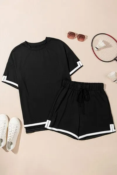Contrast Trim Tee and Shorts Set sold by Charming Charlie product image thumbnail 3