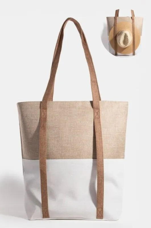 Fame Two Tone Hat Carrier Canvas Tote Bag sold by Charming Charlie