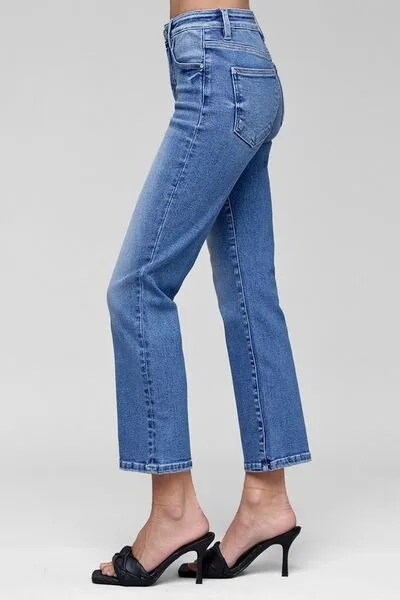 RISEN Full Size Tummy Control High Rise Crop Straight Jeans Plus Size sold by Charming Charlie product image thumbnail 3