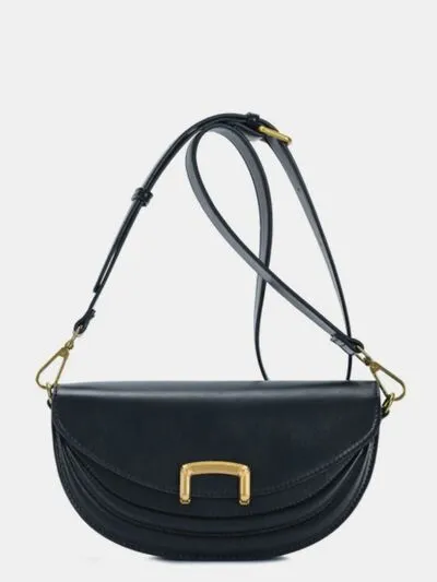 Fame Buckle Closure Crescent Faux Leather Crossbody Bag sold by Charming Charlie
