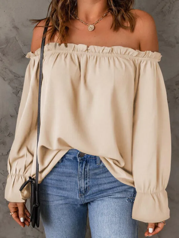 Off-Shoulder Flounce Sleeve Blouse sold by Charming Charlie