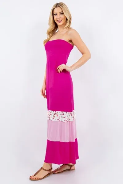 Celeste Full Size Color Block Tube Maxi Dress Plus Size sold by Charming Charlie product image thumbnail 2